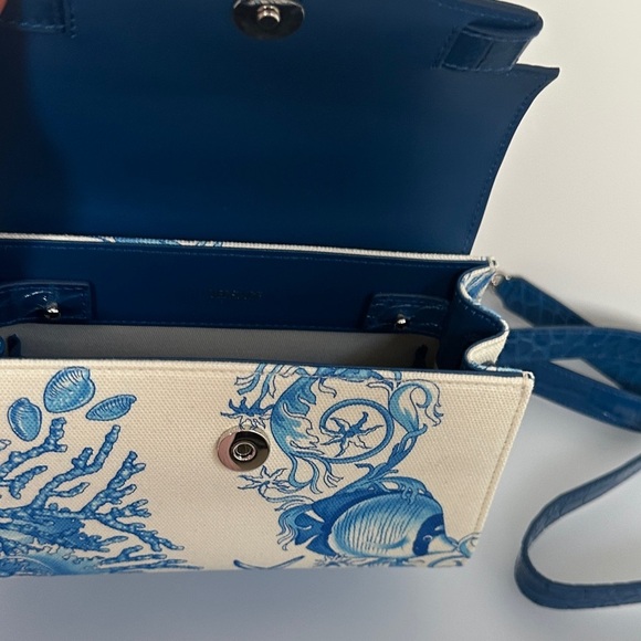 Versace Blue and Cream Mini Bag authentic 100%​​ - Picture 8 of 15